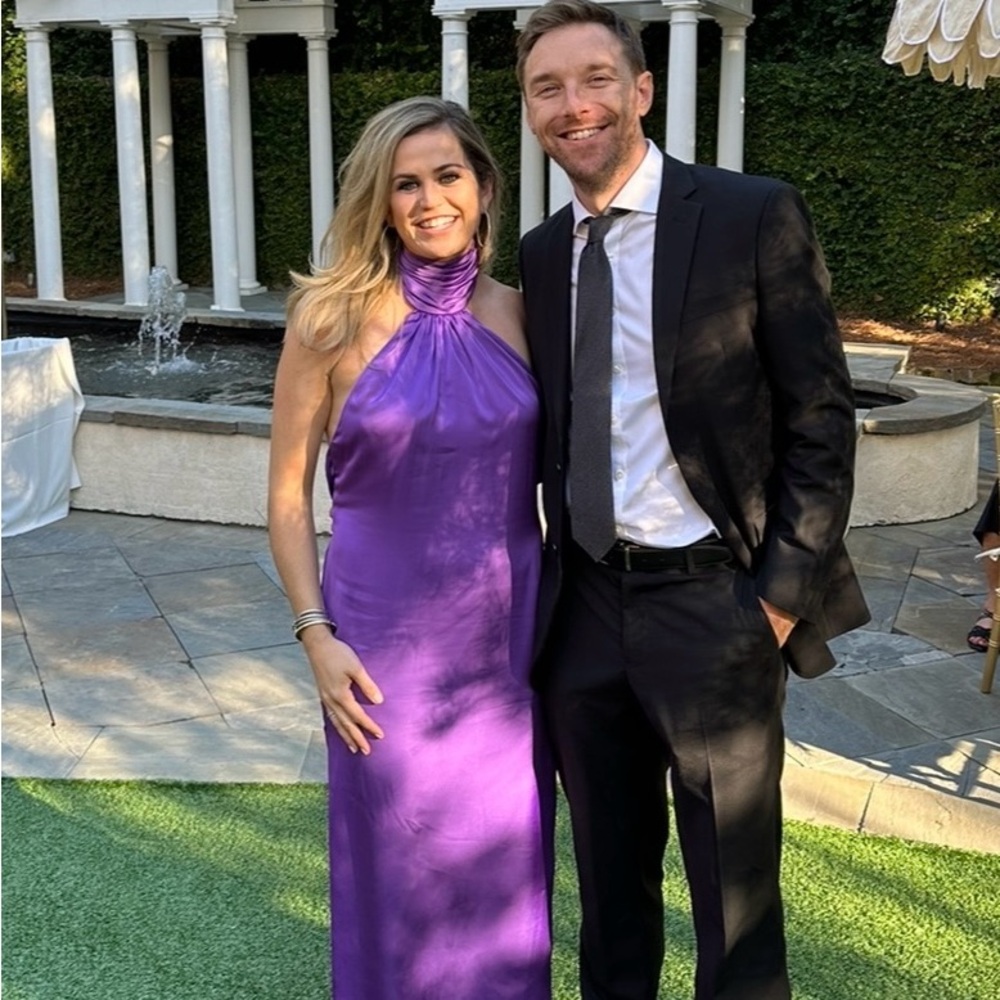 Elegant Purple Halter Dress